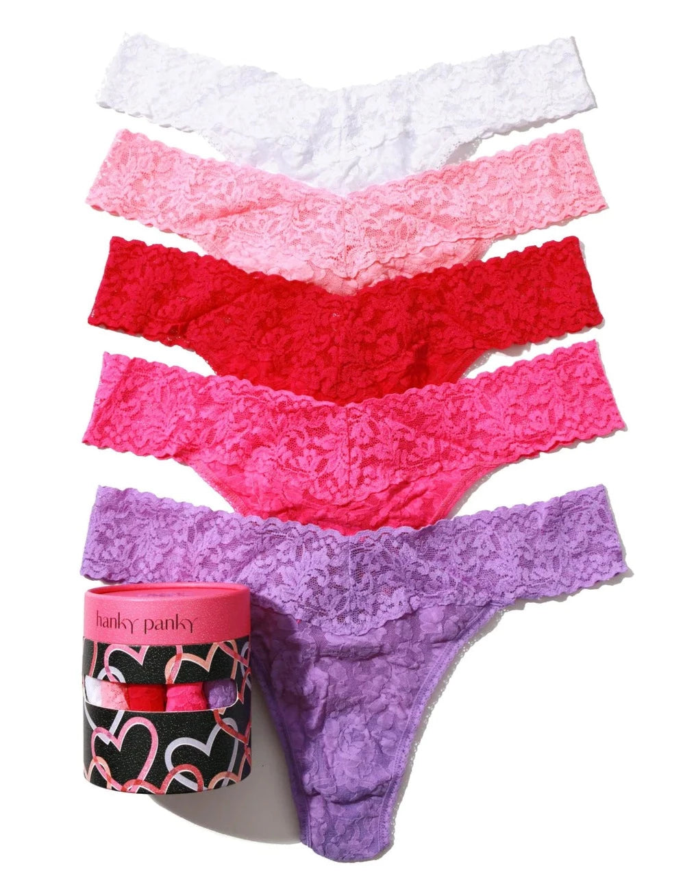Womens Hanky Panky pink Signature Lace Original Thong