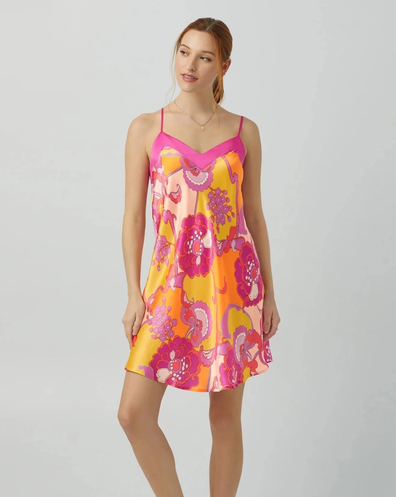 Apache Bloom Washable Silk Chemise: BedHead x Trina Turk