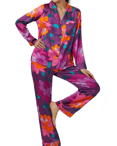 Evening Bloom Washable Silk Pajama: BedHead x Trina Turk: Size XS, L, XL - Beestung Lingerie