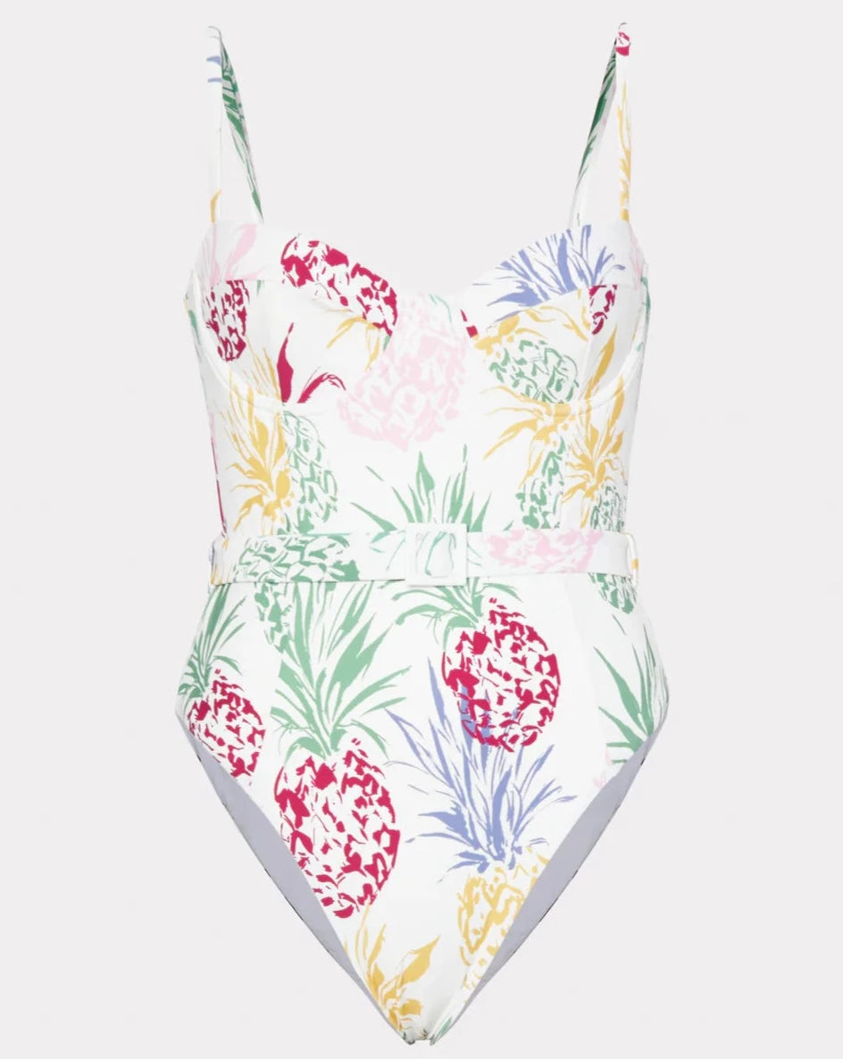 Tropical Pineapple Belted One Piece - Beestung Lingerie