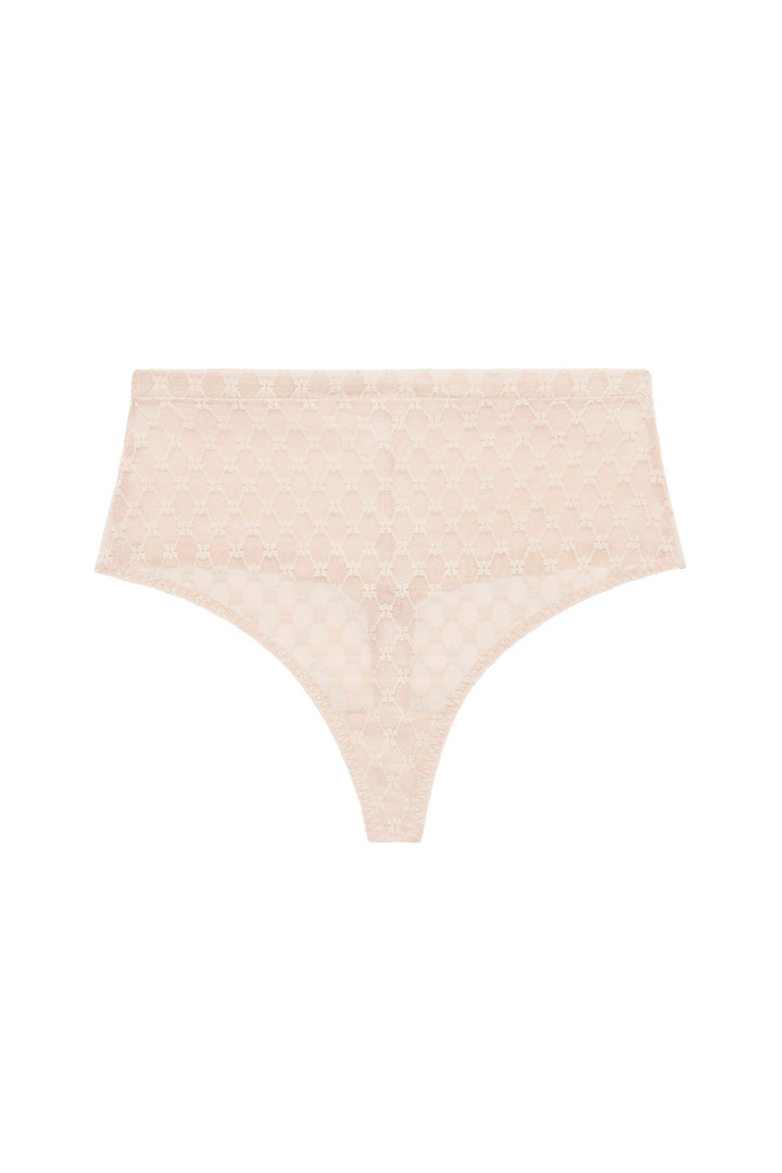 Beige women's underwear on a white background