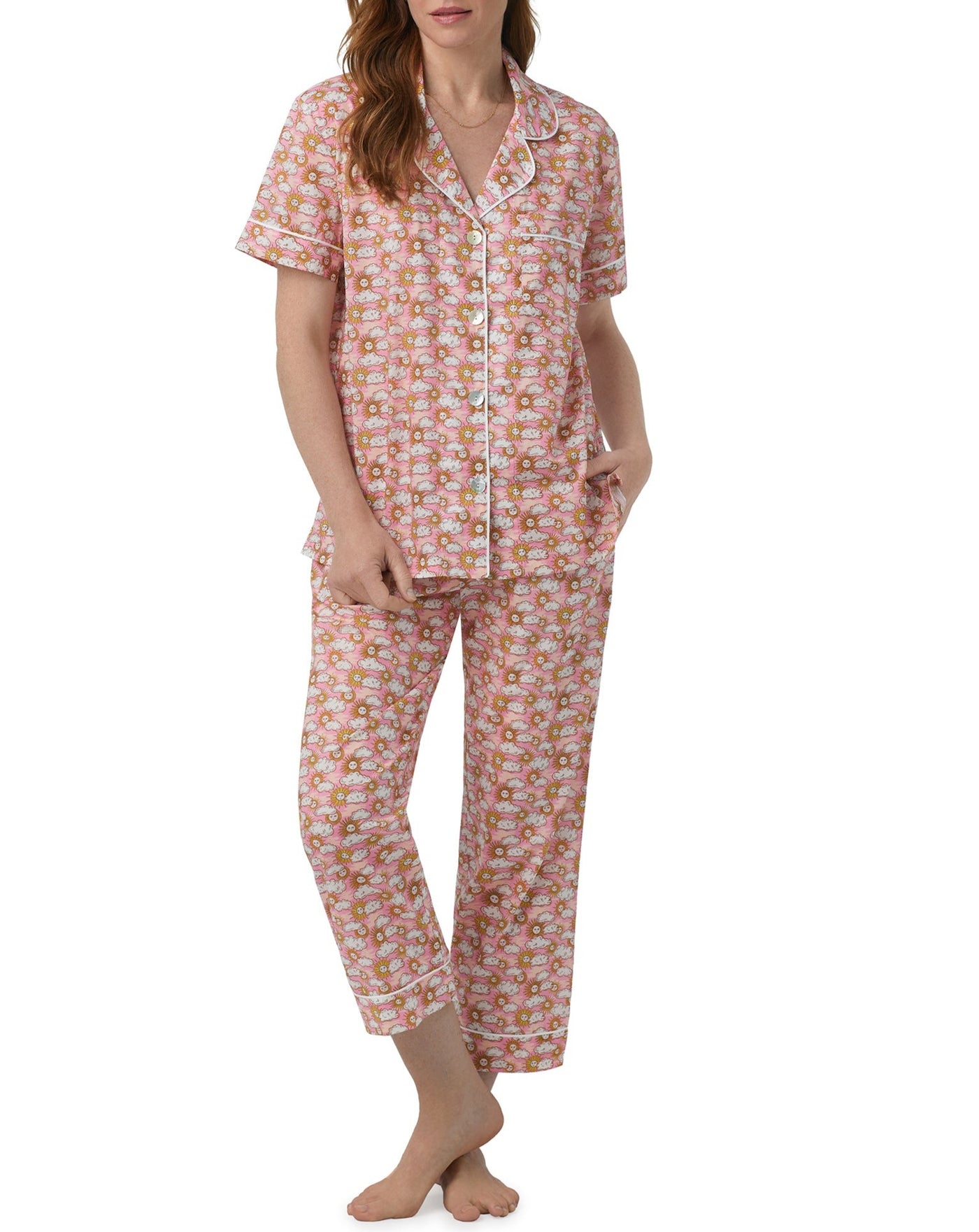 Follow The Sun Cropped Cotton PJ Set Made With Liberty Fabric - Beestung Lingerie