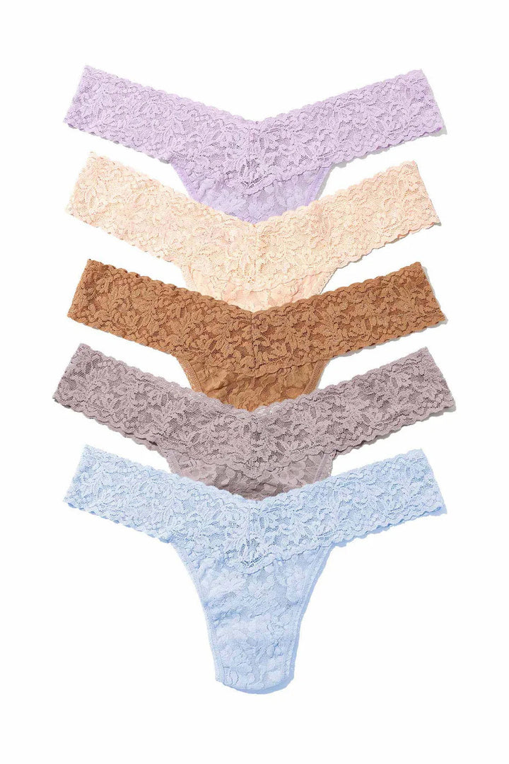 Rococo Rose - 5 Pack: Low Rise Thong