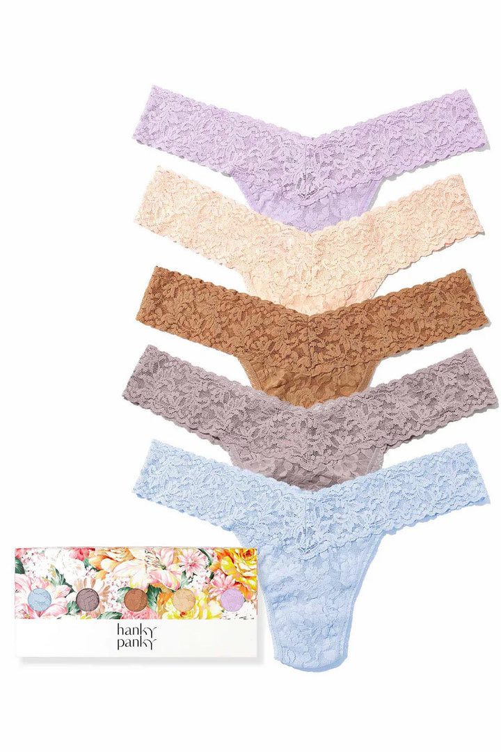 Rococo Rose - 5 Pack: Low Rise Thong