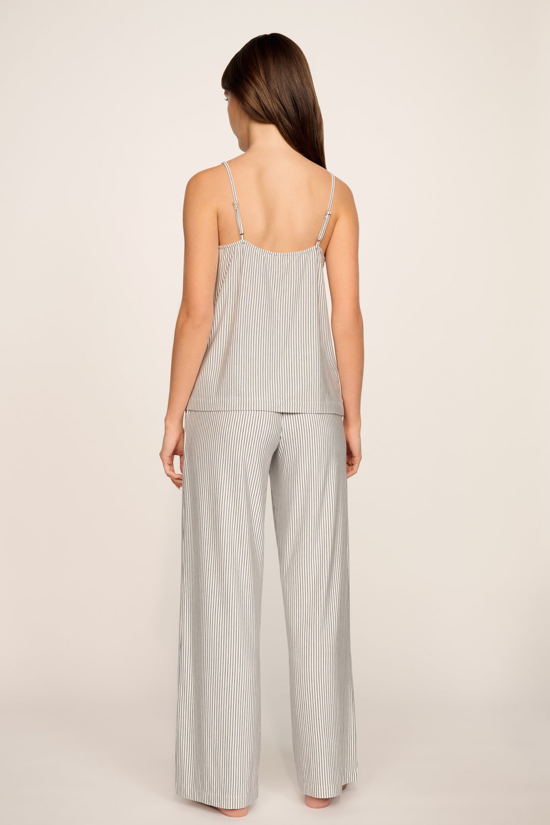 Gisele Duo Stripe Printed Cami & Pant Set: <i>Ivory</i>