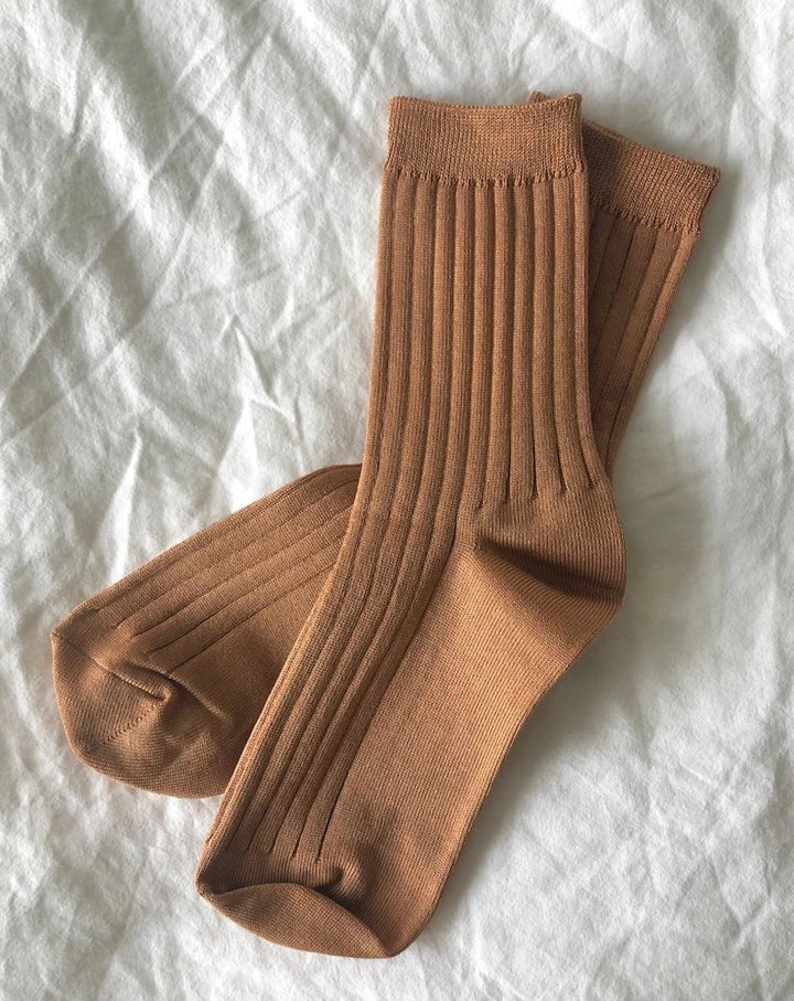 Mercerized Combed Cotton Rib Socks - Beestung Lingerie