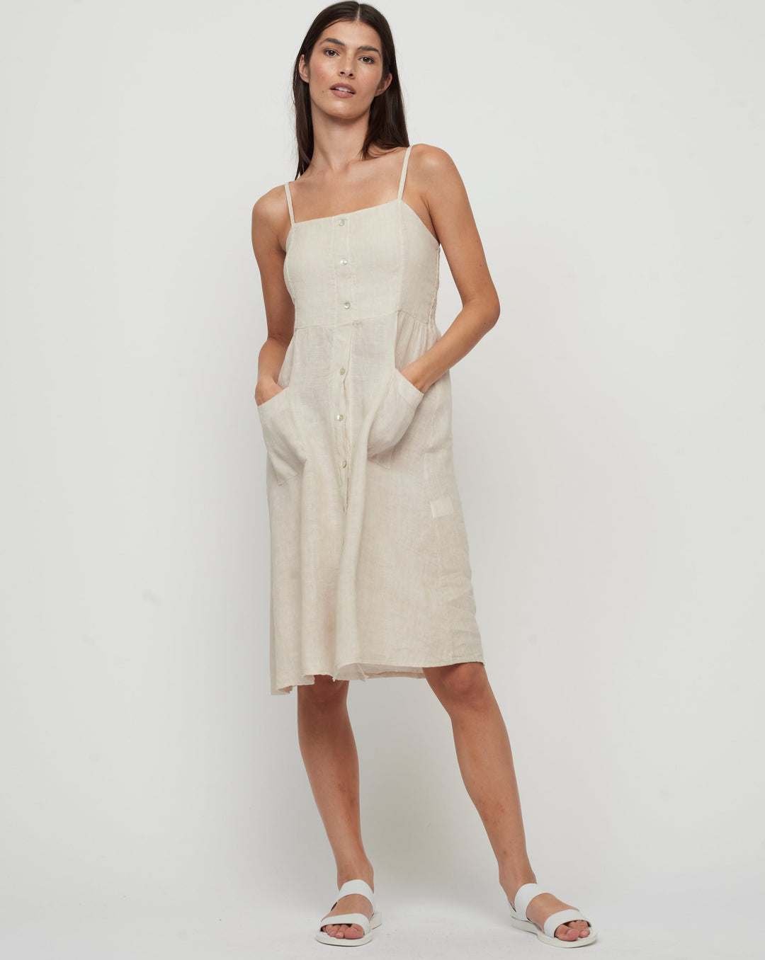 Button Down Linen Sun Dress - Beestung Lingerie