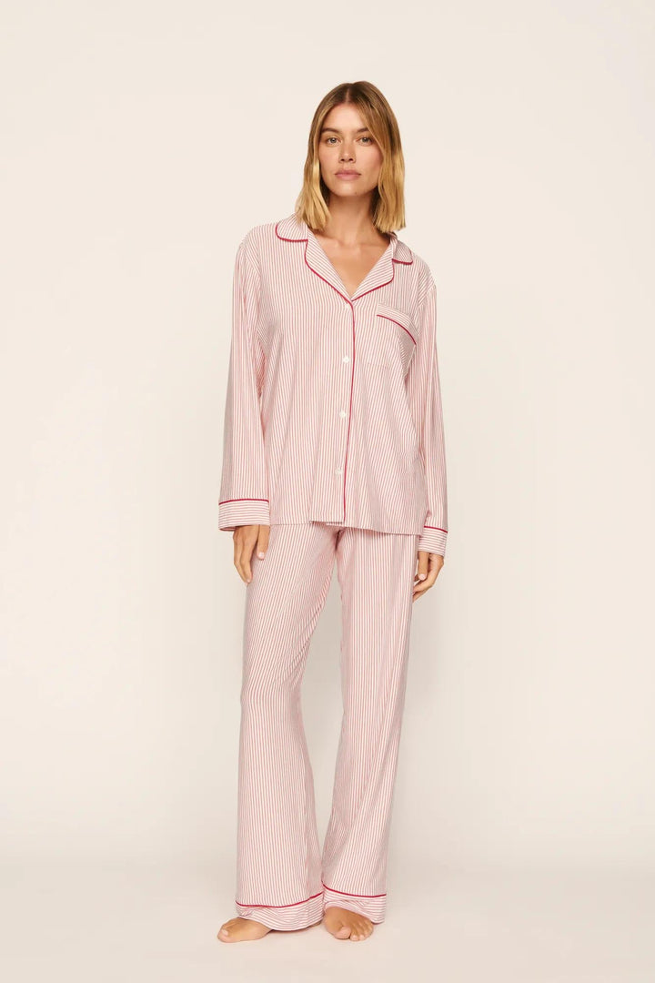 Gisele Duo Stripe Printed Long PJ Set