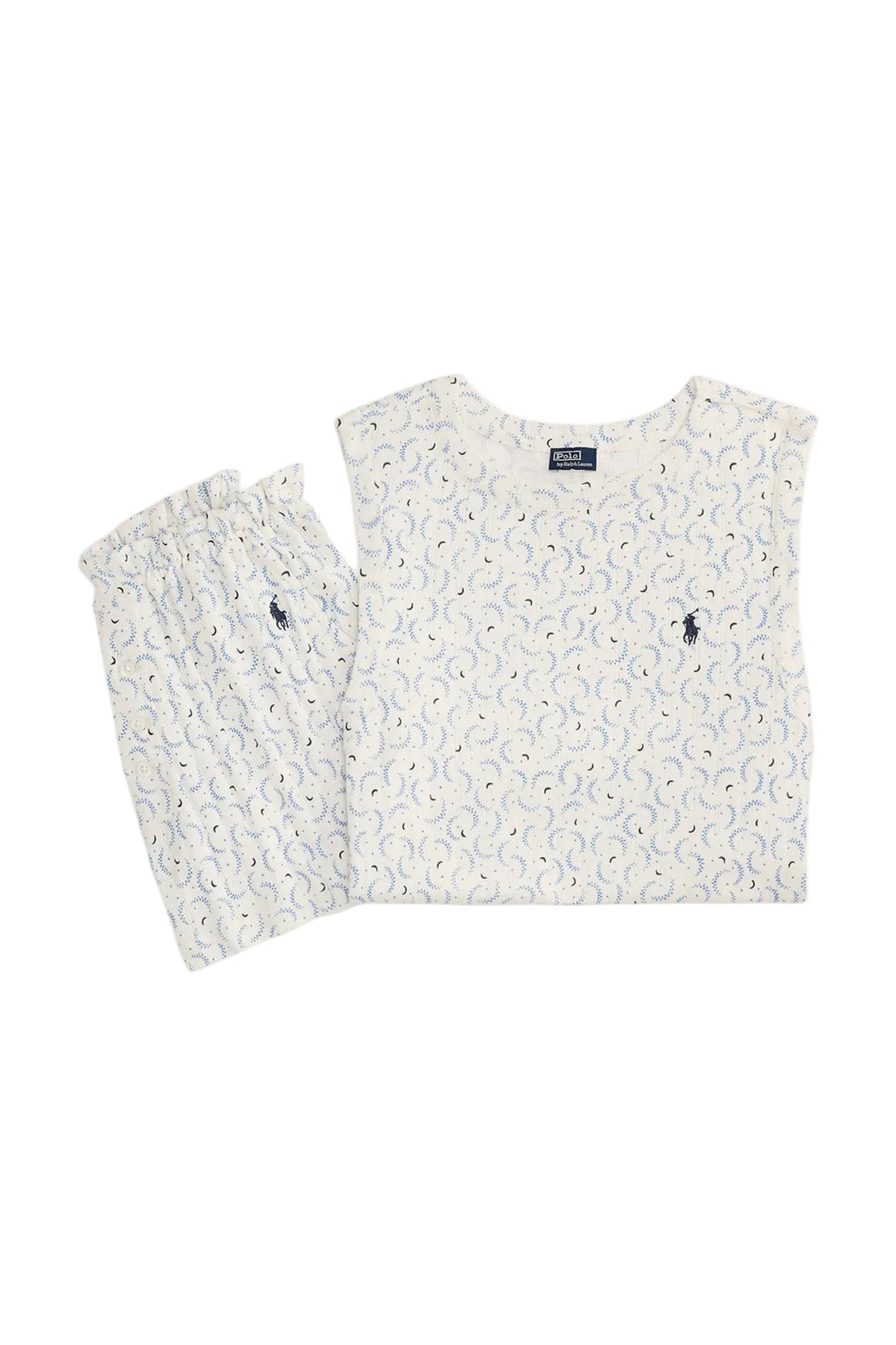 Polo Pointelle Cotton Top & Short Sleep Set