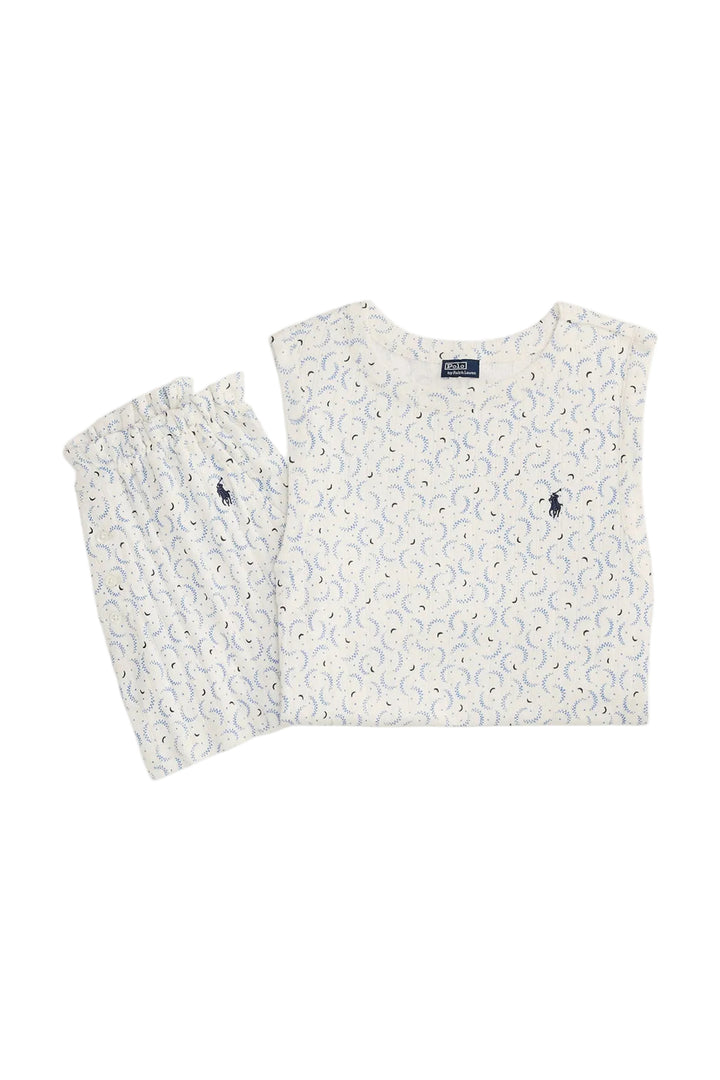 Polo Pointelle Cotton Top & Short Sleep Set