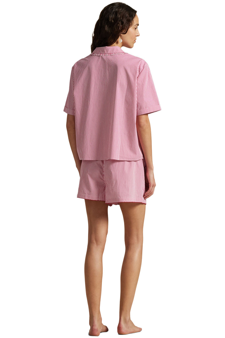 Shirting Stripes Whip Stitch Short Set