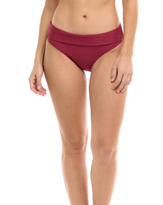 Moov Mid Waist Fold Over Bikini Bottom - Beestung Lingerie