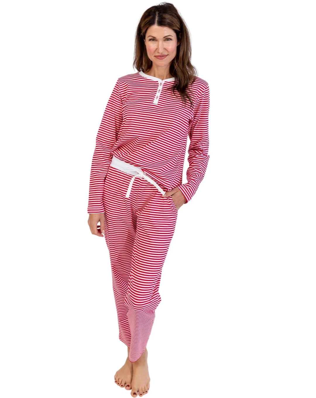 Red Stripe Cotton PJ Set - Beestung Lingerie