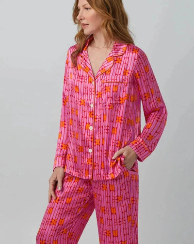 Wallpaper Geo Washable Silk Pajama: BedHead x Trina Turk