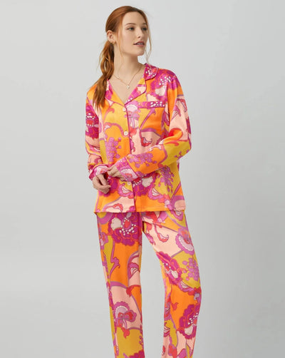 Apache Bloom Washable Silk Pajama: BedHead x Trina Turk - Beestung Lingerie