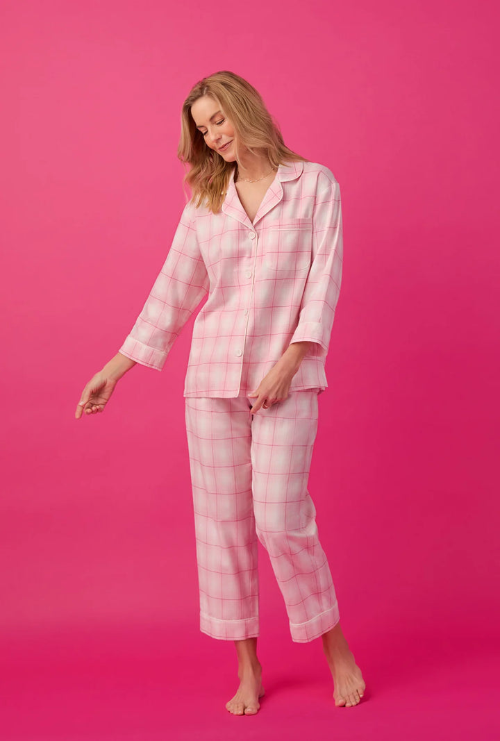 Mountain Plaid Cropped Flannel PJ Set