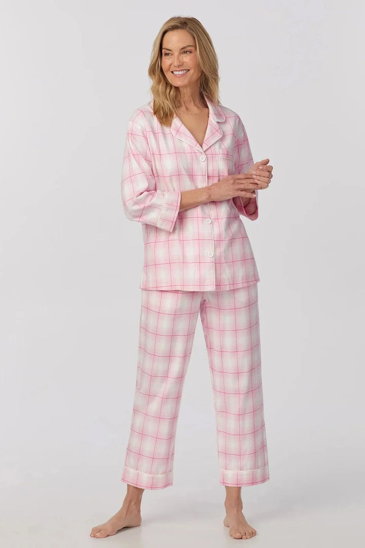 Mountain Plaid Cropped Flannel PJ Set