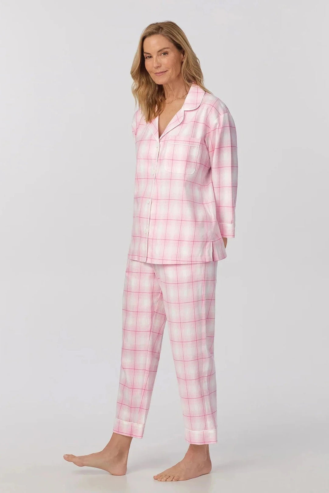 Mountain Plaid Cropped Flannel PJ Set