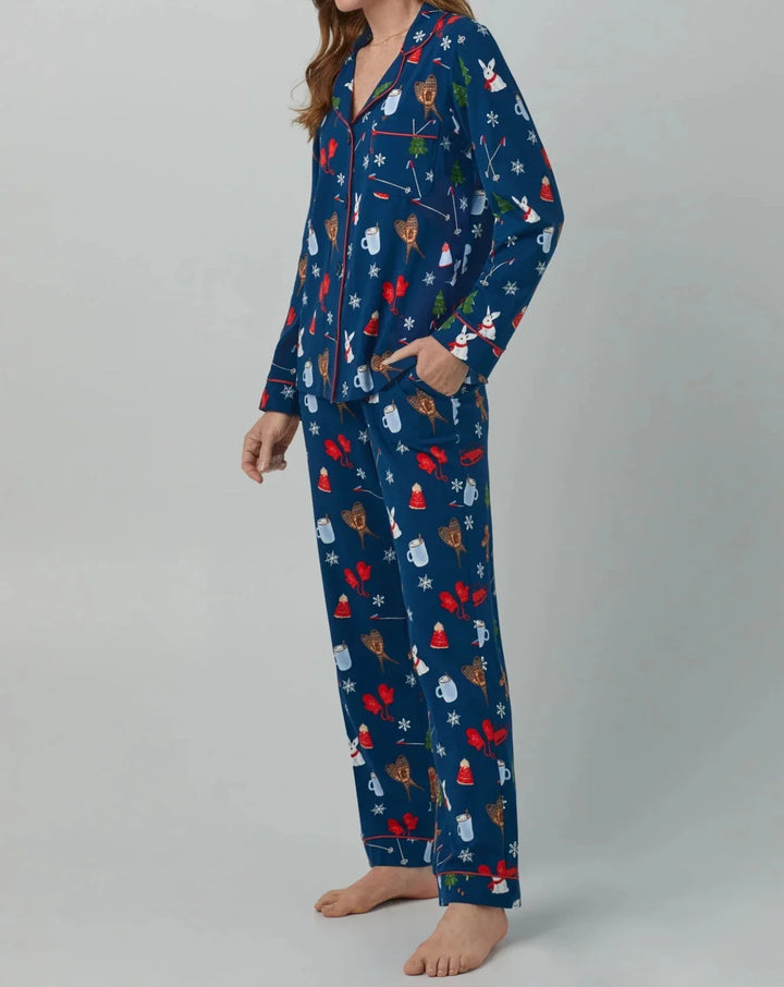 Seasonal Delights Cotton Stretch Jersey PJ Set: Size S, XL - Beestung Lingerie