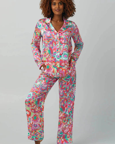 Summer Floral Washable Silk Pajama: BedHead x Trina Turk - Beestung Lingerie