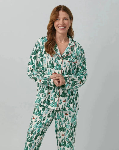 Winter Forest Organic Cotton Flannel PJ Set: Size XS - Beestung Lingerie