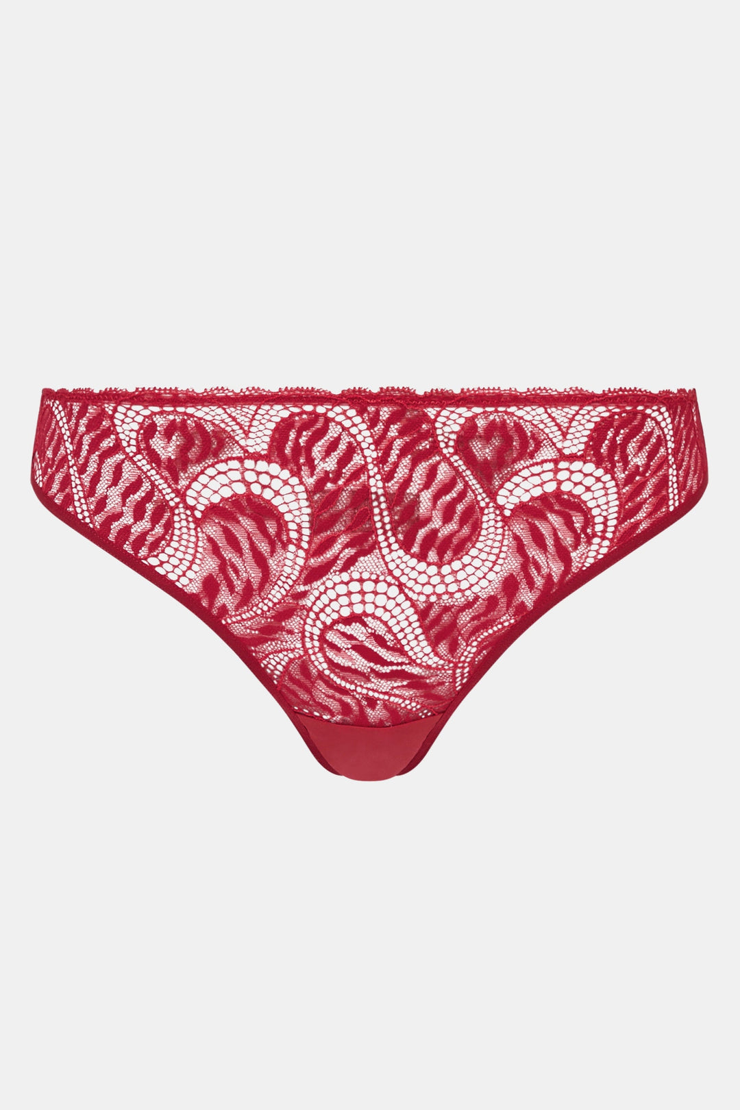 Red lace underwear on a white background
