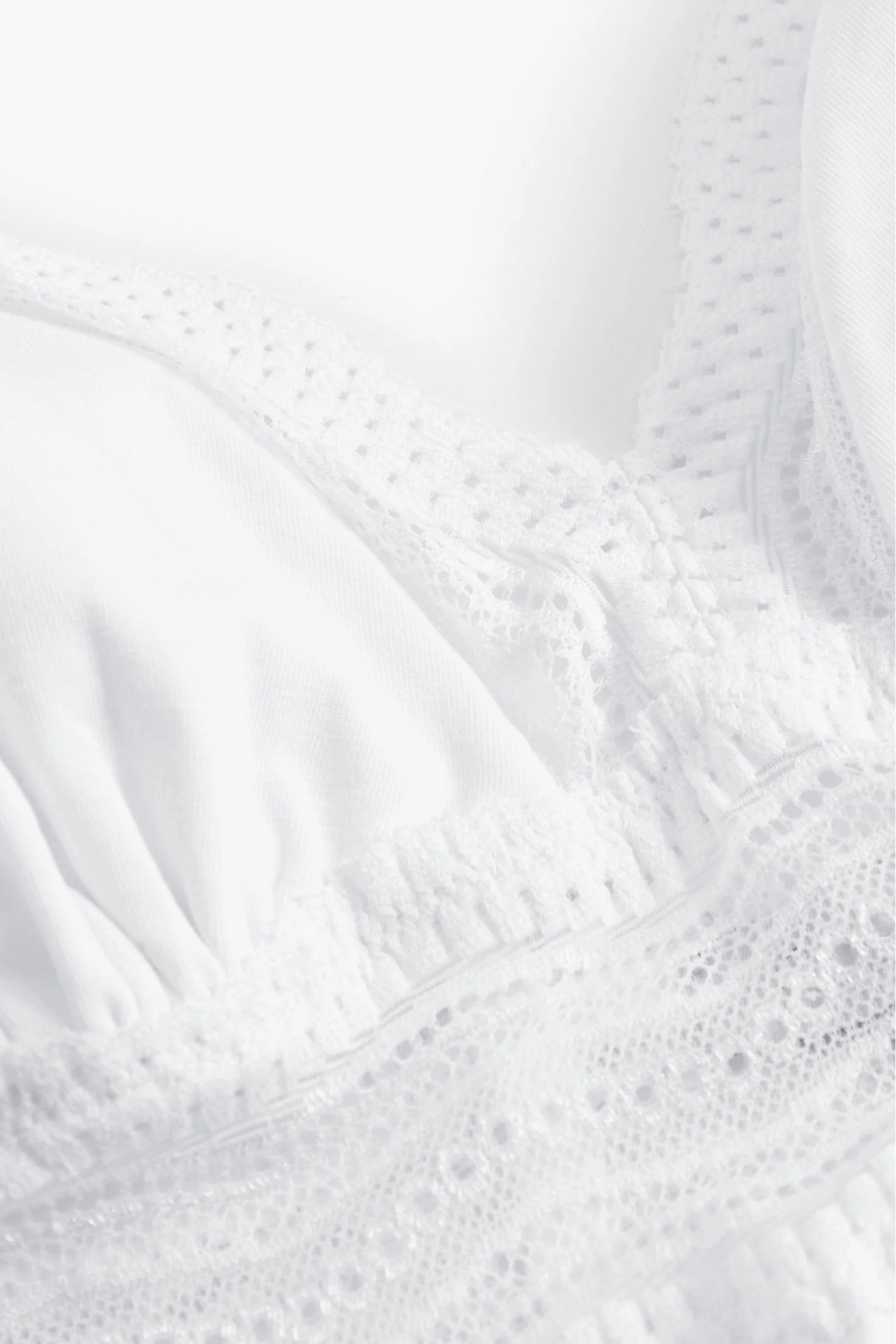 Close-up of white fabric chemise