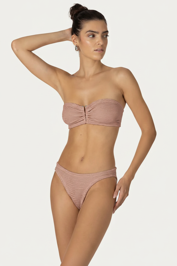 Dusty Rose Bandeau Bikini on Model