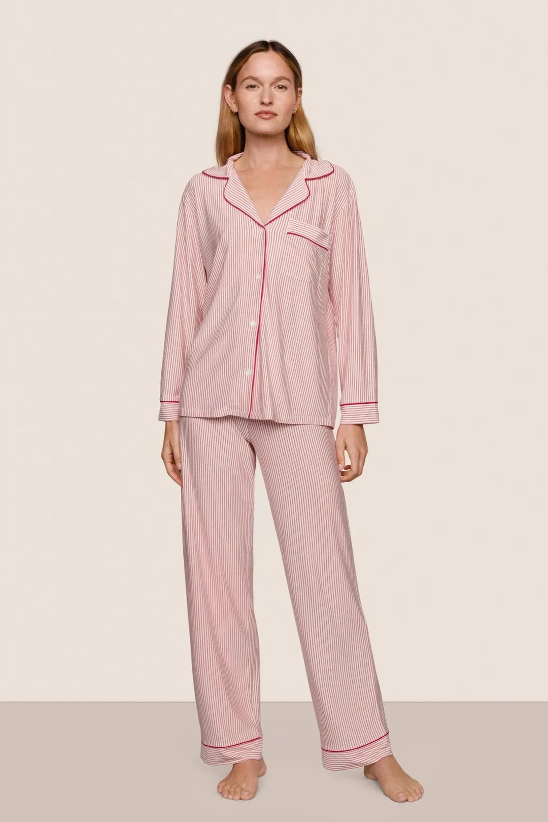 Gisele Duo Stripe Printed Long PJ Set