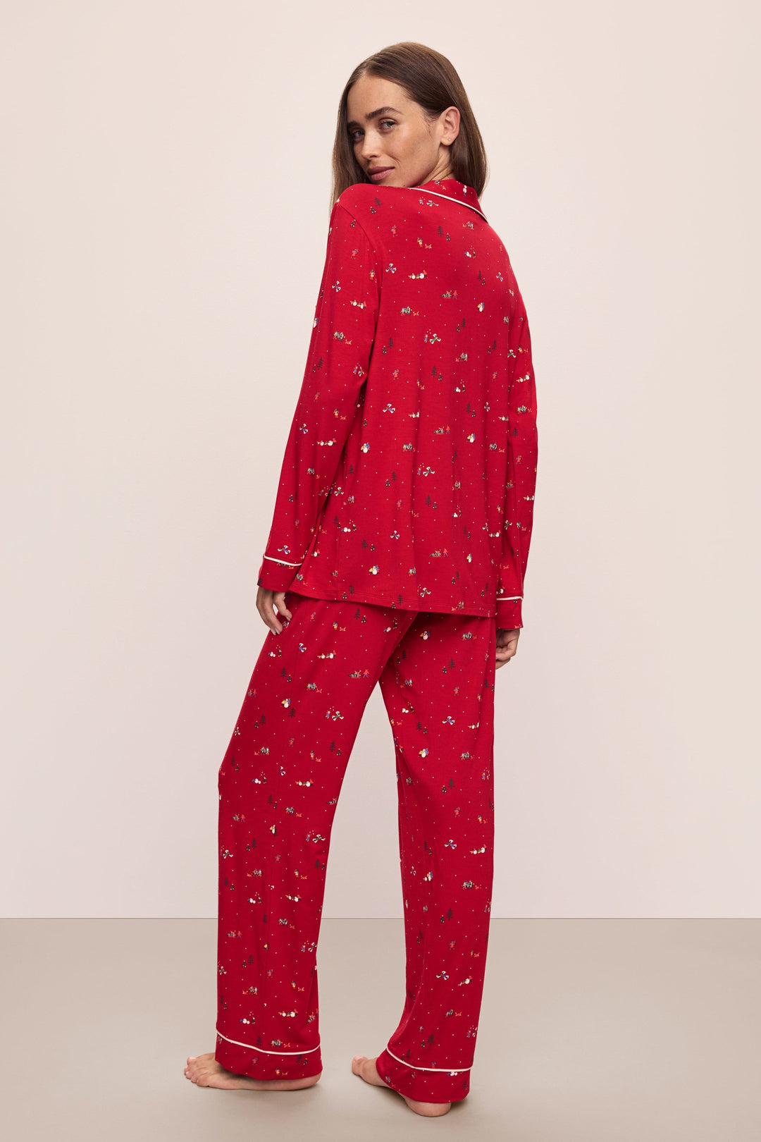 Gisele Printed Holiday Long PJ Set