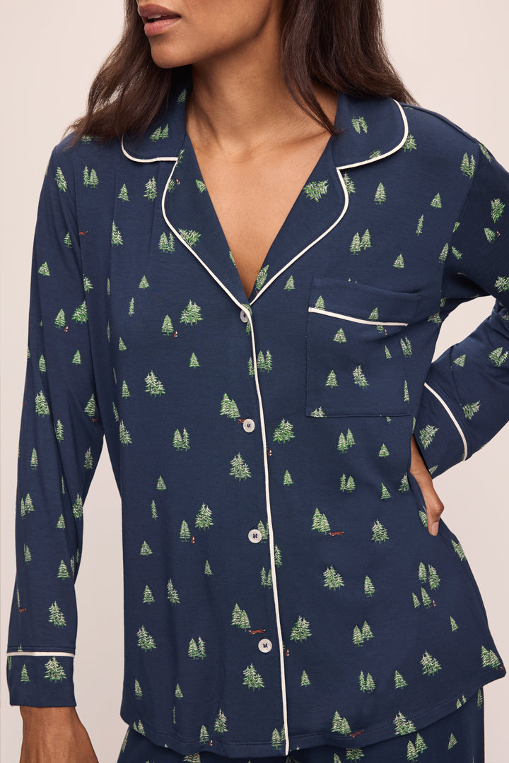 Gisele Printed Holiday Long PJ Set