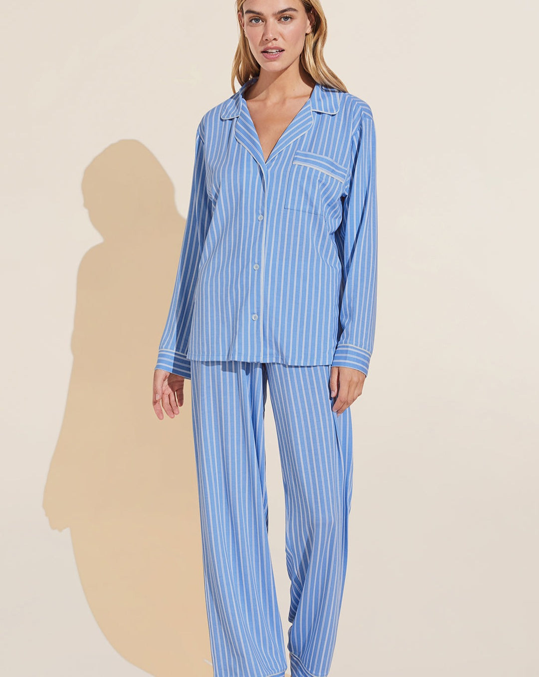 Gisele Printed Pajama: Nordic Stripes - Beestung Lingerie