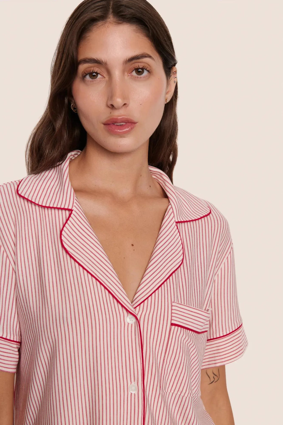 Gisele Duo Stripe Printed Relaxed Short PJ Set