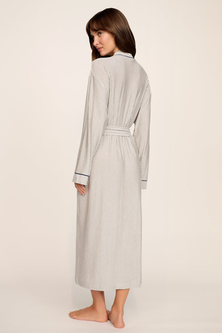 Gisele Duo Stripe Printed Robe: <i>Ivory</i>