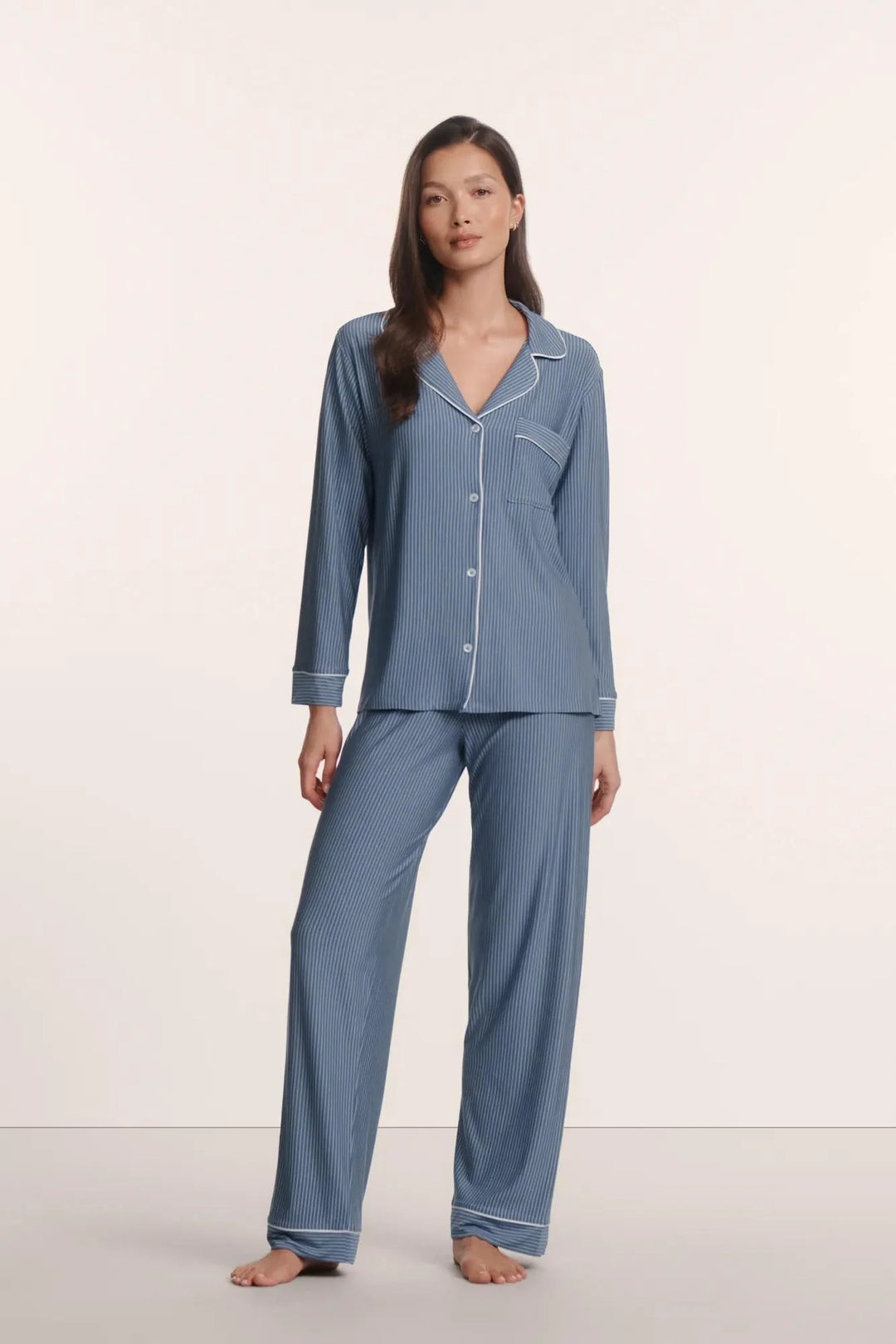 Gisele Duo Stripe Printed Long PJ Set