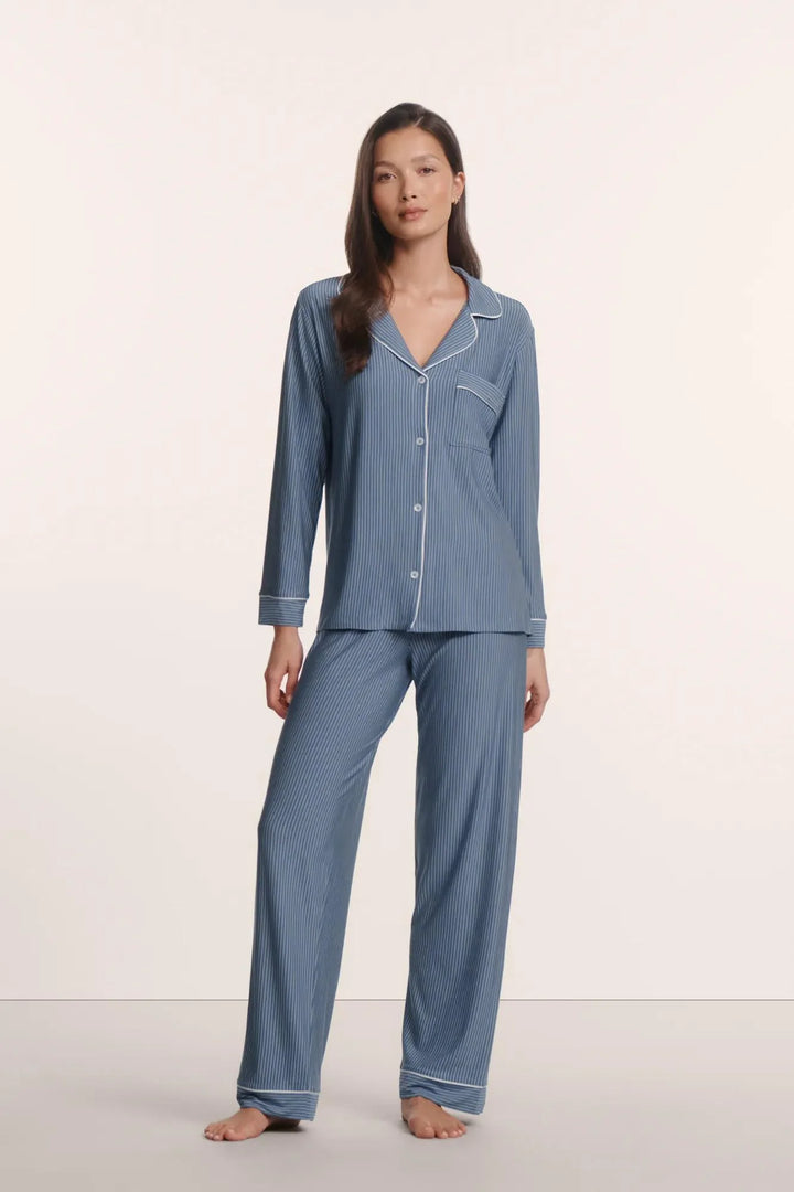Gisele Duo Stripe Printed Long PJ Set