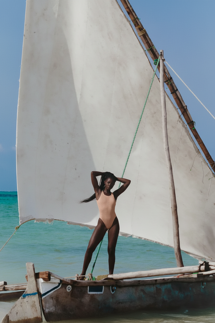 Hailey Swimsuit in Rose Beige