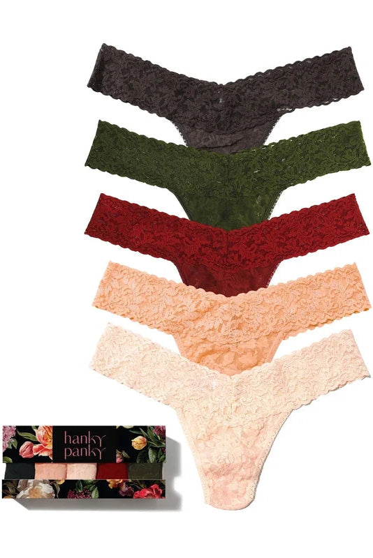 Moonlit - 5 Pack: Low Rise Thong