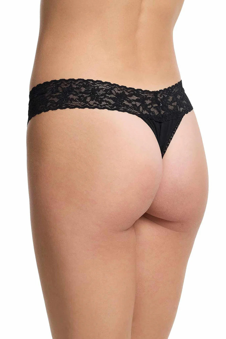 Black lace underwear on a white background