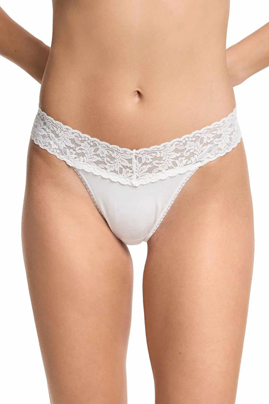 White lace underwear on a white background