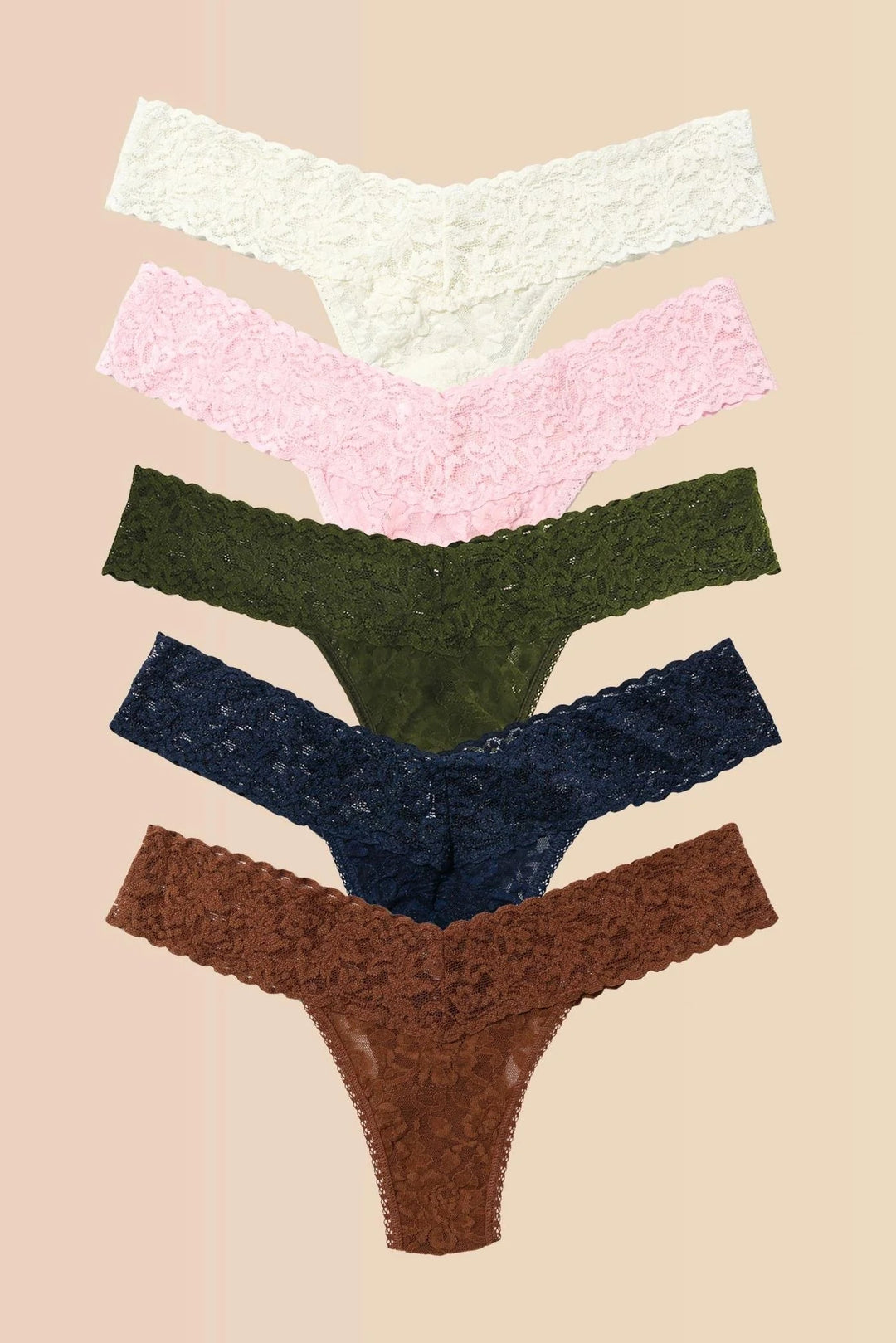 Autumn Blooms - 5 Pack: Low Rise Thong