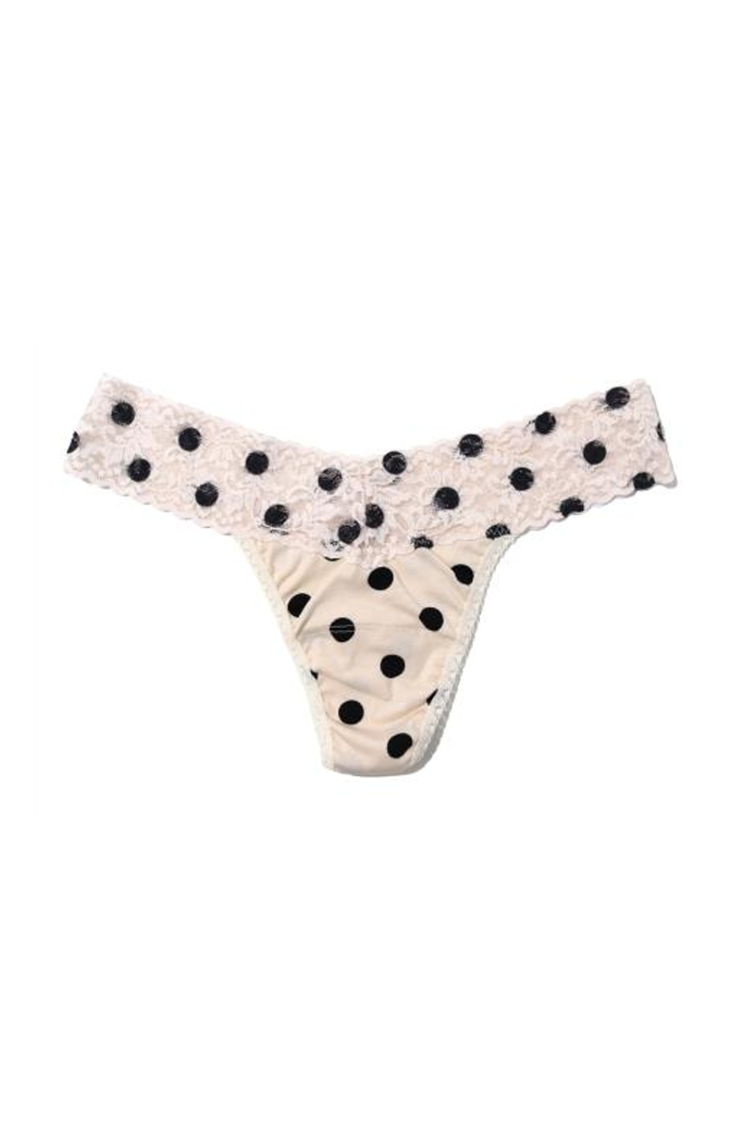 Polka dot cotton thong on a white background