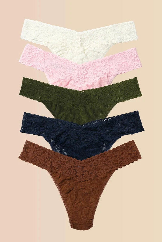 Autumn Blooms - 5 Pack: Original Rise Thong