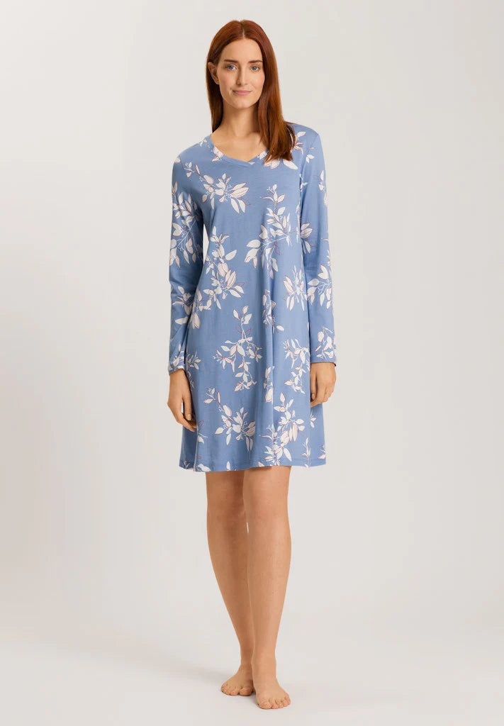 Sleep Lounge Single Jersey Nightdress: Pearly Flowers