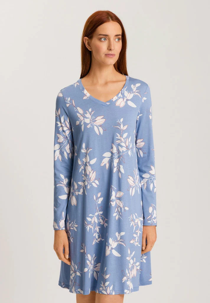 Sleep Lounge Single Jersey Nightdress: Pearly Flowers