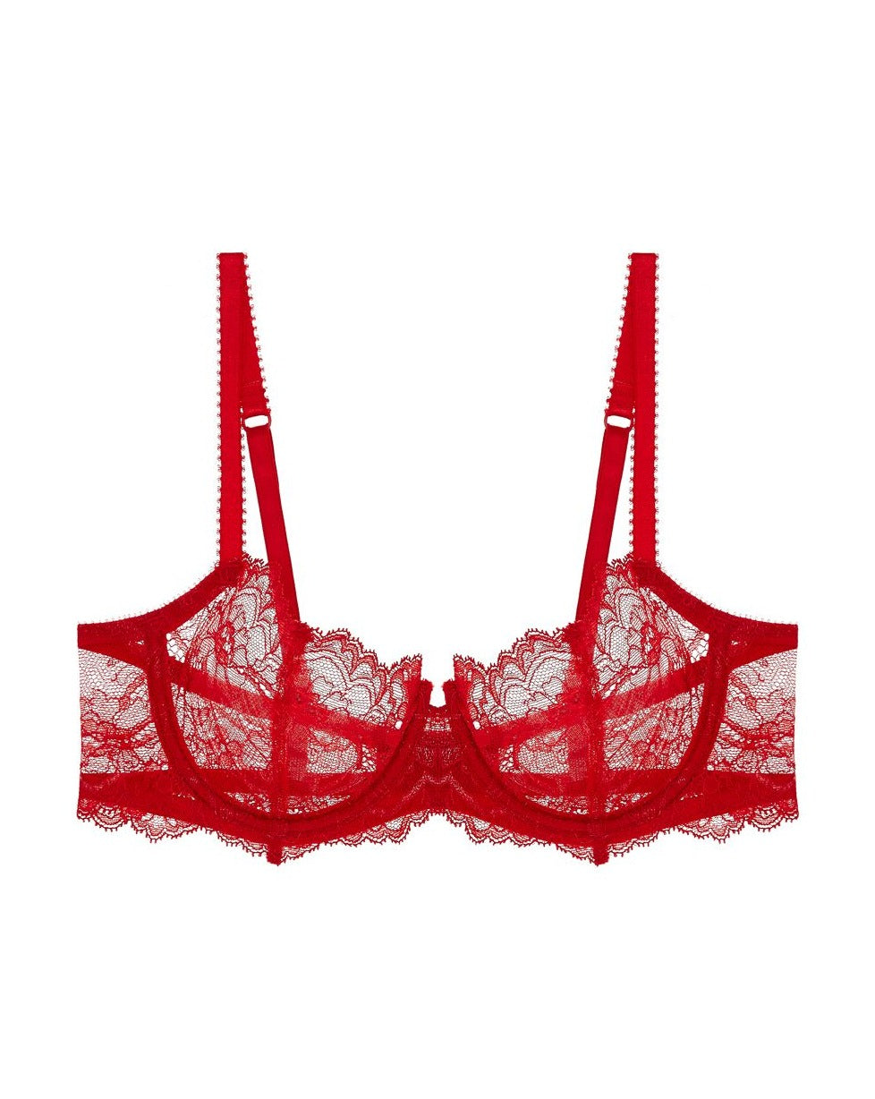 Anais Low Balconette Bra: Scarlet - Beestung Lingerie