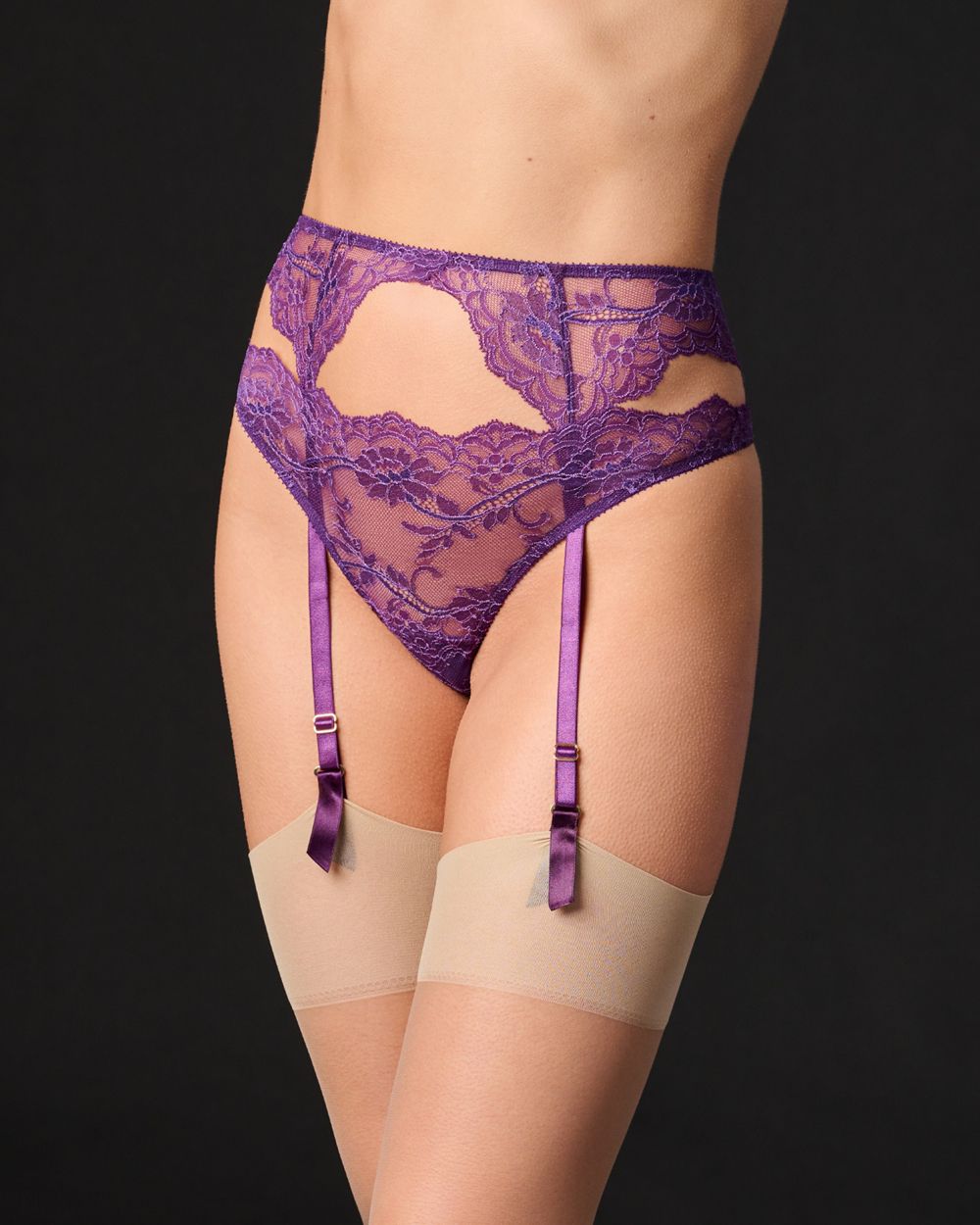 Anais Suspender Belt: Violette