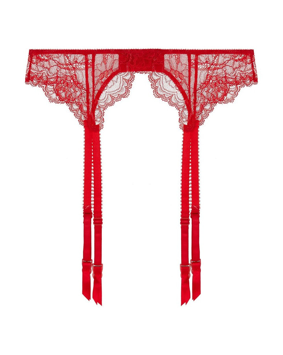 Anais Suspender Belt: Scarlet - Beestung Lingerie