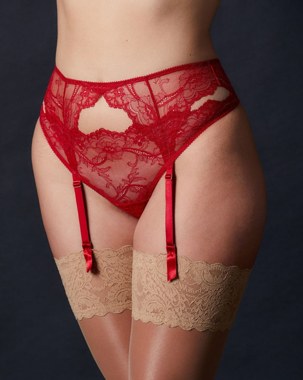 Anais Suspender Belt: Scarlet - Beestung Lingerie