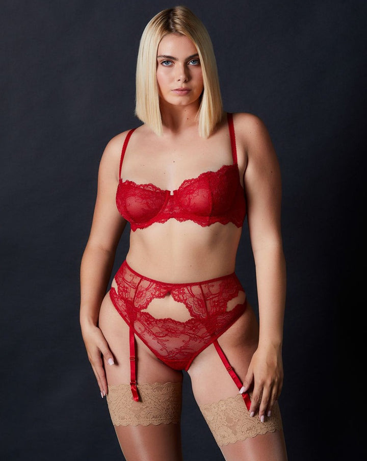 Anais Suspender Belt: Scarlet - Beestung Lingerie